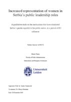 Increased representation of women in Serbia’s public leadership roles