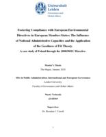 Fostering Compliance with European Environmental Directives in European Member-States