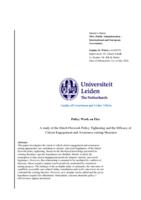 Policy Work on Fire. A study of the Dutch Firework Policy Tightening and the Efficacy of Citizen Engagement and Awareness-raising Measures