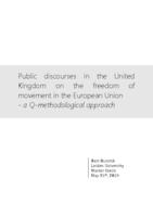 Public discourses in the United Kingdom on the freedom of movement in the European Union - a Q-methodological approach