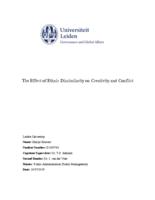 The Effect of Ethnic Dissimilarity on Creativity and Conflict