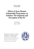 Effects of Jean Monnet Scholarship Programme on Scholars’ Development and Perception of the EU