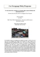 To what extent does a national car scrappage policy program influence the replacements of cars? Evidence from the Dutch 2009 Car Scrappage Policy Program