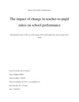 The impact of change in teacher-to-pupil ratios on school performance