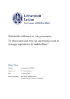 Stakeholder influence on risk governance