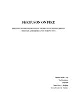 Ferguson on Fire. The Ferguson Riots Following The Death of Michael Brown Through a Securitization Perspective