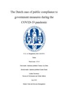 The Dutch case of public compliance to government measures during the COVID-19 pandemic