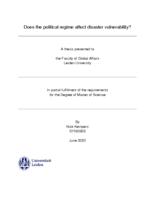 Does the political regime affect disaster vulnerability?