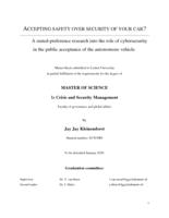 Accepting safety over security of your car? A stated-preference research into the role of cybersecurity in the public acceptance of the autonomous vehicle