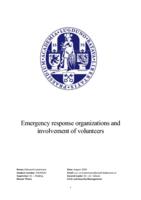 Emergency response organizations and involvement of volunteers