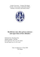 Recidivism rates after prison sentences and supervision of first offenders