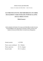 Factors influencing the performance on crisis management tasks in dealing with escalating social media events