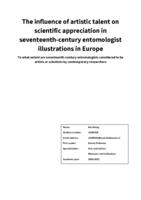 The influence of artistic talent on scientific appreciation in seventeenth-century entomologist illustrations in Europe