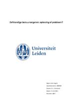 Zelfstandige bestuursorganen: oplossing of probleem?