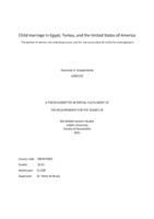 Child marriage in Egypt, Turkey, and the United States of America