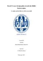 Donald Trump’s foreign policy towards the Middle Eastern region: A study on the believer of its own truth