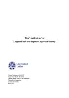 ‘Don’t smile at me’ or Linguistic and non-linguistic aspects of identity Galina Tumanova,