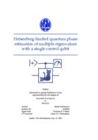 Heisenberg-limited quantum phase estimation of multiple eigenvalues with a single control qubit