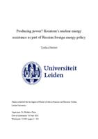 Producing power? Rosatom’s nuclear energy assistance as part of Russian foreign energy policy