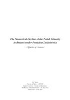 The Numerical Decline of the Polish Minority in Belarus under President Lukashenka