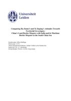 Comparing Hu Jintao’s and Xi Jinping’s Attitudes Towards Territorial Sovereignty: China’s Land Border Disputes with India and its Maritime Border Disputes in the South China Sea