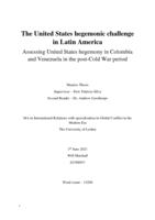 The United States hegemonic challenge in Latin America