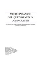 MEER DP DAN CP: OBLIQUE VORMEN IN COMPARATIEF