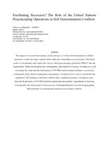 Facilitating Secession? The Role of the United Nations Peacekeeping Operations in Self-Determination Conflicts