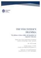 THE VOLUNTEER’S  DILEMMA