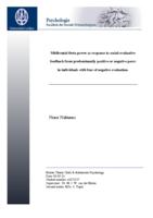 Midfrontal theta power as response to social-evaluative  feedback from predominantly positive or negative peers  in individuals with fear of negative evaluation.