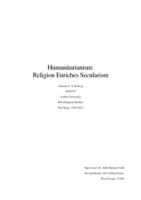 Humanitarianism: Religion Enriches Secularism