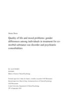 Quality of life and mood problems: gender  differences among individuals in treatment for co-morbid substance use disorder and psychiatric  comorbidities