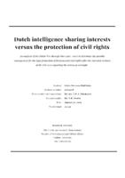 Dutch intelligence sharing interests versus the protection of civil rights