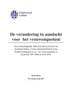 De verandering in aandacht voor het  vrouwenquotum