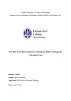 The Role of the Environment in Transitional Justice Settings: the Colombian Case