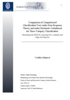 Comparison of Computerized Classification Tests under Item Response Theory and under Stochastic Curtailment for Three-Category Classification.