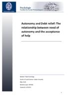 Autonomy and Debt relief: The  relationship between need of  autonomy and the acceptance  of help