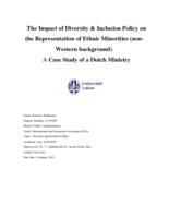 The Impact of Diversity & Inclusion Policy on the Representation of Ethnic Minorities (nonWestern background)