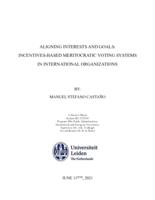 Aligning Interests and Goals: Incentives-based Meritocratic Voting Systems in International Organizations
