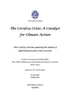 The Covid-19 Crisis: A Catalyst for Climate Action