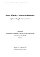 Gender differences in mathematics anxiety: implicit and explicit measurements