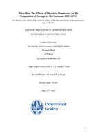 What Were The Effects of Monetary Dominance on The  Composition of Savings in The Eurozone 2009-2019?