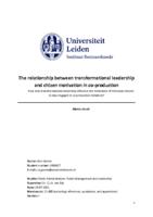 The relationship between transformational leadership and citizen motivation in co-production