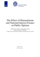 The Effect of Humanitarian  and National-Interest Frames  on Public Opinion