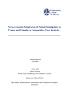 Socio-economic Integration of Female Immigrants in France and Canada: A Comparative Case Analysis