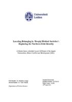 Locating Belonging in ‘Deeply Divided Societies’: Exploring the Northern Irish Identity