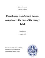 Compliance Transformed to Non-Compliance: The case of the energy label