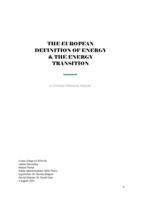 The European Definition of Energy & The Energy Transition
