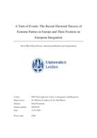 A Turn of Events: The Recent Electoral Success of  Extreme Parties in Europe and Their Position on  European Integration