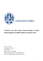 Twenty-five years after Dayton: Long-term impact of gender mainstreaming in the conflict transition on Bosnian women